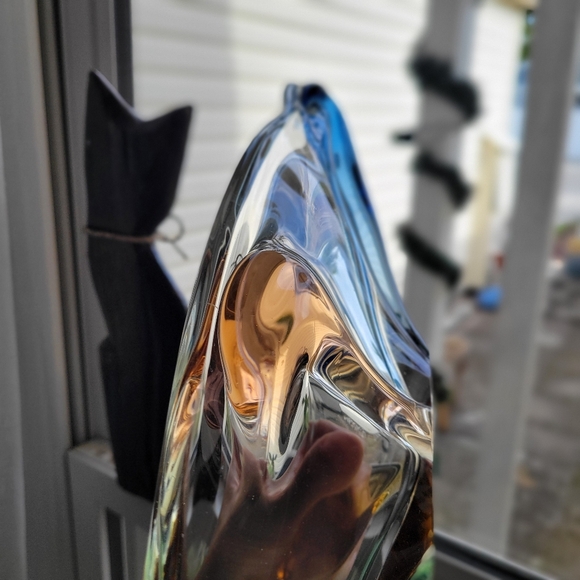 Art Glass Rhapsody Vase by Frantisek Zemek for Mstišov, 1950s Orange Blue Green - Picture 7 of 12